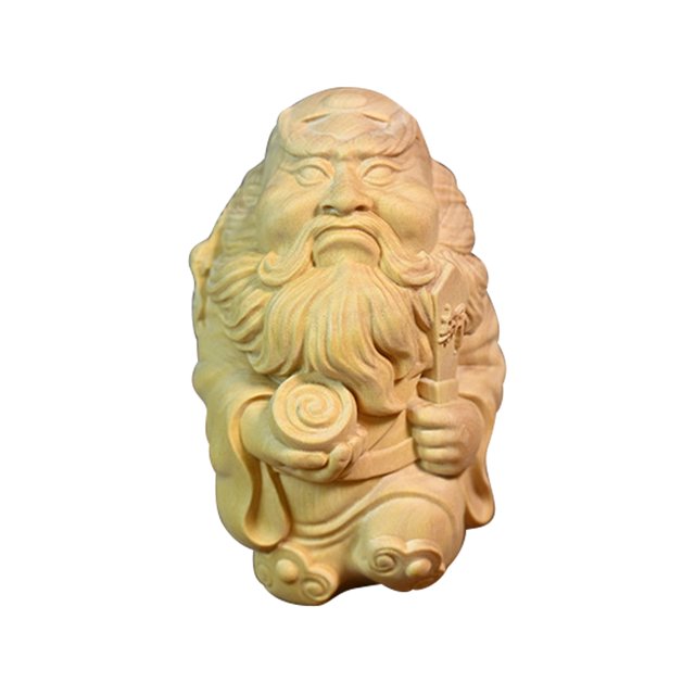Estatua artística tallada a mano de boj, decoración de escritorio