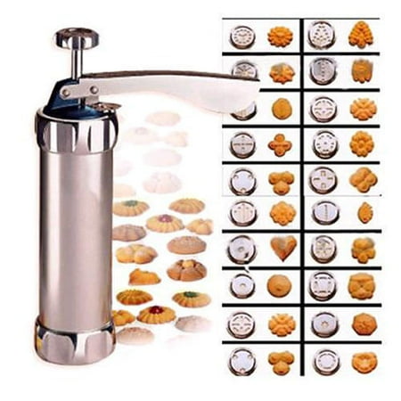 Magicfly Family Cookie Press Kit + 20 Metal Stainless Steel Cute Shapes Press Disks Halloween Biscuit Maker (Best Electric Spritz Cookie Press)