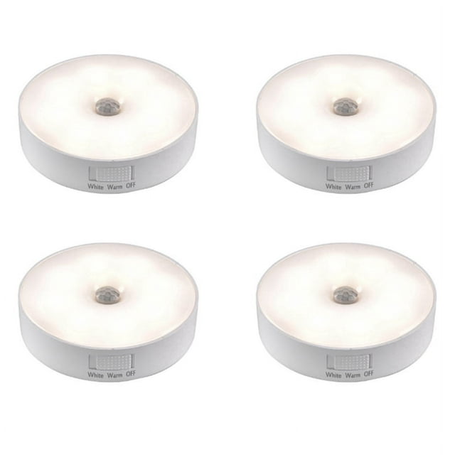 4X Sensor de Movimiento, Luz LED, Luces Nocturnas USB, LáMpara Recargable para Cocina, Dormitorio, Escaleras, Pasillo, Armario, Armario