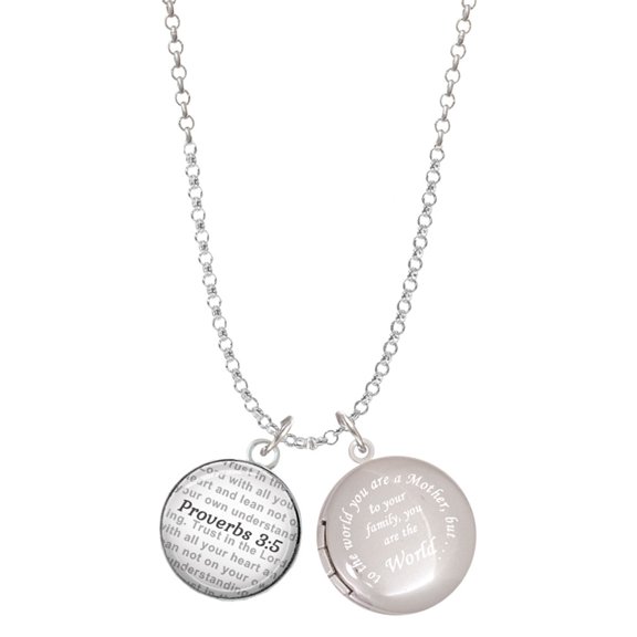 Delight Jewelry Silvertone Domed Proverbs 3:5 To the World You are a Mother Locket Necklace