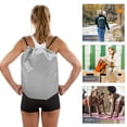 thumbnail image 3 of OULII Unisex Drawstring Backpack Drawstring Bags Grey Oxford Cloth 1Set for Fan Gear, 3 of 8