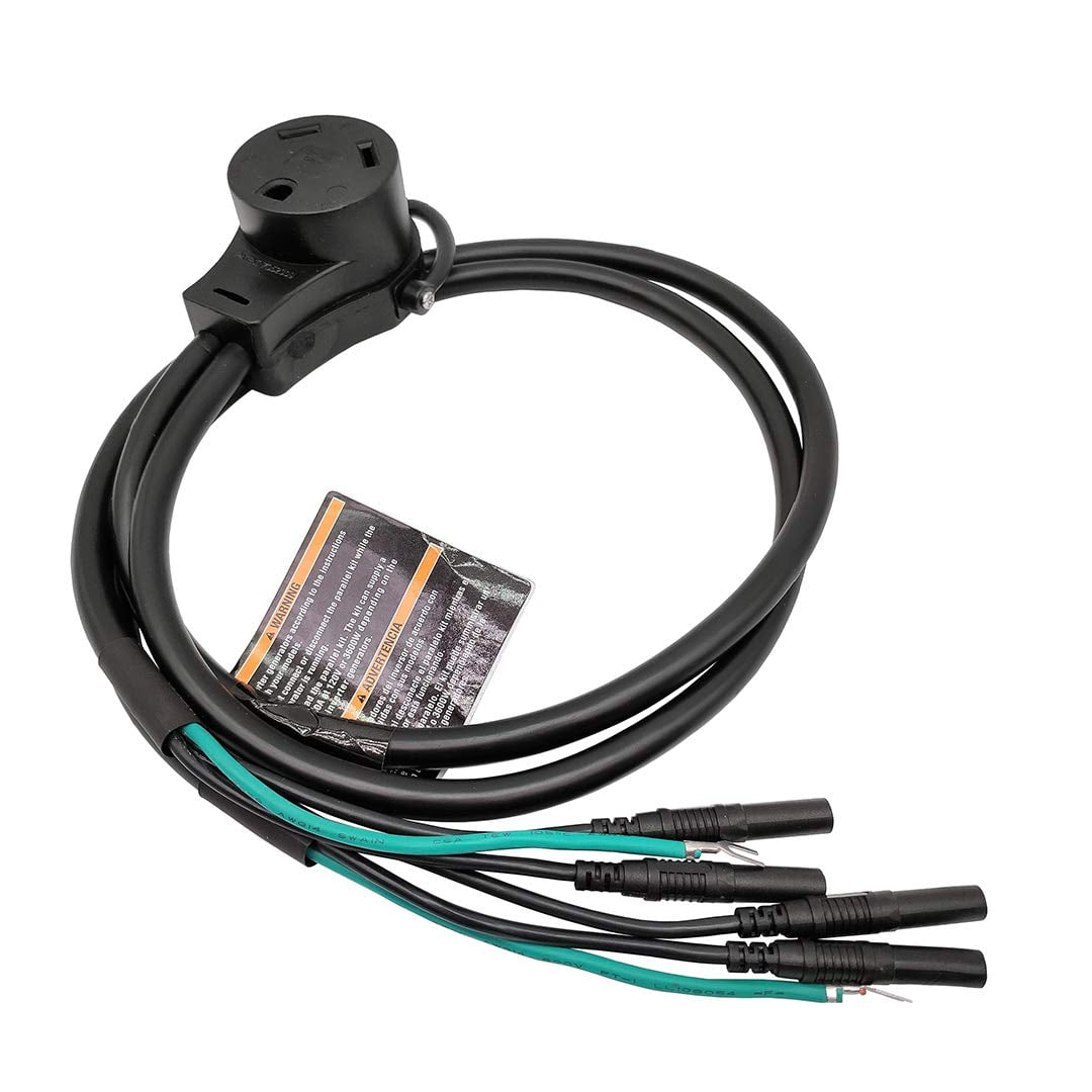 Parkworld 61094B Inverter Generator Parallel Kit Terminals with Cable to RV 30A TT-30R Female, 120V, 30A, 3FT