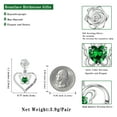 thumbnail image 5 of Beautlace 925 Stering Silver Forever Love Butterfly Heart Stud Earrings,May Emerald Birthstone Rose Flower Dangle Drop Earrings Jewelry Birthday Christmas Gifts for Women, 5 of 12