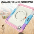 thumbnail image 4 of Dteck for iPad Pro 13 inch M4 2024 (7th Generation) Heavy Duty Case, Shockproof Drop Protection with Screen Protector & Pencil Holder & Rotating Stand & Handle Rugged Protective Cover, Rainbow Pink, 4 of 6