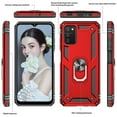 thumbnail image 2 of LEYI for Samsung Galaxy AO3S Case, Galaxy A03S Case(Not A03) 360 Metal Rotating Ring Kickstand Holder Armor Heavy Duty Shockproof Case for Samsung A03S Case, Red, 2 of 7