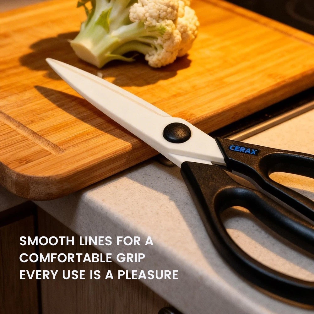 Ceramic Scissors Ultra Sharp Rust-proof Antibacterial for Kitchen & Craft