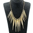 thumbnail image 2 of Grandest Birch Women's Multilayer Spike Rivet Tassels Chain Bib Statement Necklace Punk Alloy Silver, 2 of 5