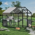 thumbnail image 2 of Aluminum Walk-In Large Outdoor Cat Enclosure,Large Outdoor Catio for Multiple Cats,Outside Cattery with Weatherproof Roof with Channels,Side Door,UV Proof Cover,Huge Condo,Platform(ship in 2 boxes), 2 of 8
