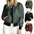 thumbnail image 4 of Chaquetas lisas con cremallera para mujer, abrigos de manga larga finos informales, prendas de vestir exteriores clásicas, ropa de primavera y otoño, 4 of 4