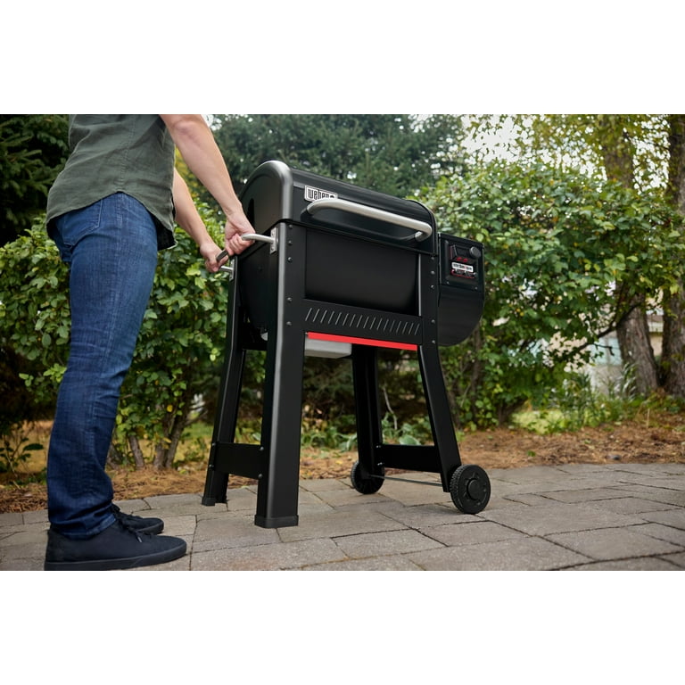 Weber Smoque Pellet Grill, 22 Inch Wood Fired Pellet Smoker with