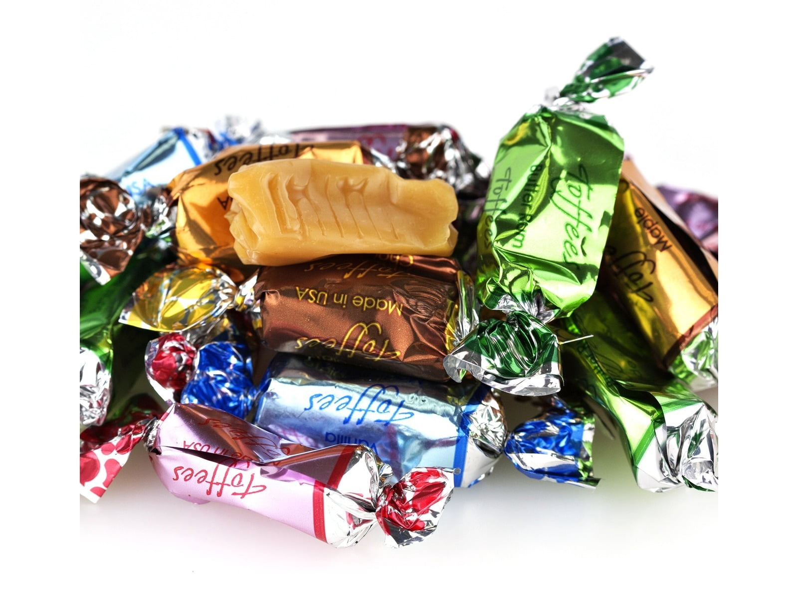 Toffee Wrapped Party Snacks 2 Lb Assorted Toffee Candy - Individually Wrapped Vanilla ...