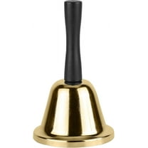 Gold Hand Bell, Steel Hand Bell Call Bell for Wedding, Adults, Dinner Bells for Food Line, Classroom Bell for Inside, Alarm, Jingles,Ringing