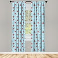 thumbnail image 3 of Ambesonne Cartoon Curtains, Helicopters in Sky, Pair of 28"x95", Pale Blue Yellow Ruby, 3 of 5