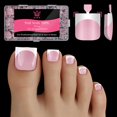 thumbnail image 1 of Press On Toenails QIEK French Tips Baby Pink 270 unidades para mujer, 1 of 8