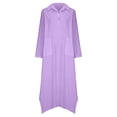 thumbnail image 5 of Vestido midi de lino para mujer - Cuello con solapa, bolsillos - Corte holgado - Informal/Trabajo - Color liso - S-XXXXXL, 5 of 5