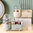 thumbnail image 3 of yeacher Boîte de Rangement Maquillage Rotative Élégante avec Sections Divisées, Petit Tiroir et Couvercle - Parfait pour Organiser les Parfums, Rouges à Lèvres, Pinceaux et Soins de la Peau en Beige Crème, 3 of 6