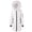 White, variant on Women's Long Winter Puffer Coat Warm Jacket Faux Plush Hood Long Sleeve Solid Color Casual Coat Black
