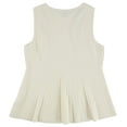 thumbnail image 2 of Anne Klein Womens Sunburst Peplum Blouse, Off-White, X-Large, 2 of 2