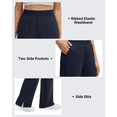 thumbnail image 6 of G4Free Smoofit Modal Soft Sweatpants Women Ribbed Waist Wide Leg Casual Pants Side Slit with Pockets, 6 of 8