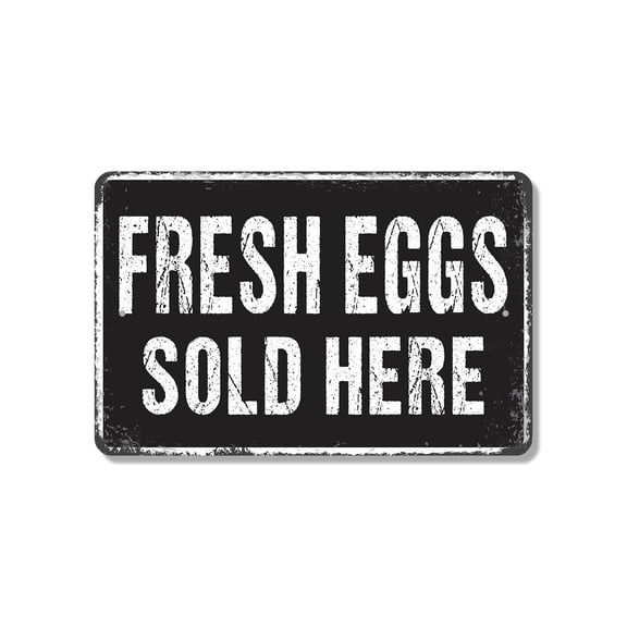 Fresh Eggs 13 Inch x 20 Inch Novelty Plastic Sign Laid Daily Handle Gently Durable Weatherproof UV Protected Perfect for Chicken Coops Farm Stands Barns Fun Gift for Homesteaders
