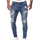 thumbnail image 1 of Pantalones vaqueros rectos y rotos para hombre, informales, largos, largos, para hombre, 1 of 5