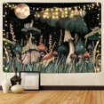 thumbnail image 1 of Tapiz de setas trippy, tapiz de luna y estrellas, tapiz de caracol, tapiz de plantas y hojas de fantasía, tapiz para colgar en la pared para habitación, 1 of 7