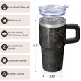 thumbnail image 3 of Sunflower 20oz Stainless Steel Tumbler with Handle and Straw – Insulated Travel Cup with Sliding Lid, 360° Full Wrap Printed Mug for Home, Outdoor & Sports Use, Foral, 3 of 6