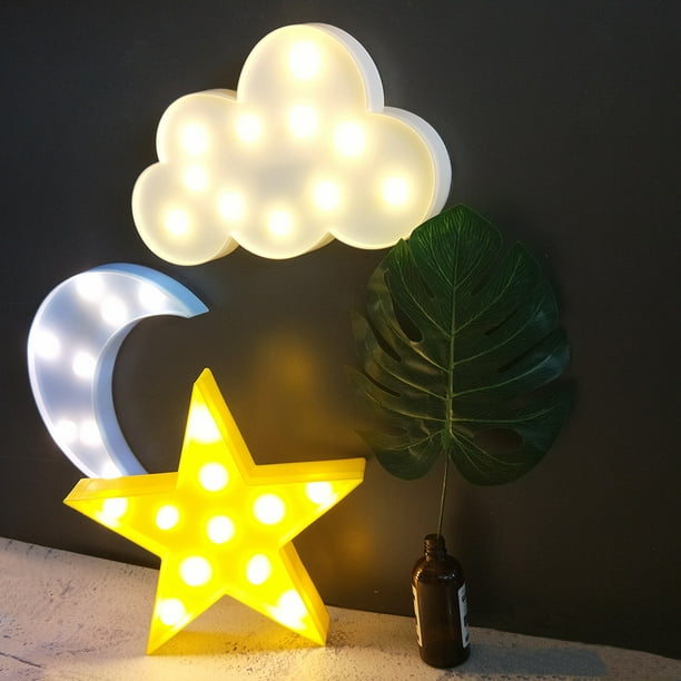Lampe de veilleuse de signe de LED, veilleuse murale de décor à la maison  pour des enfants, des adultes, une pépinière de bébé, une fête  d'anniversaire, des décorations de vacances (3pcs) 
