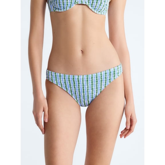 Free Assembly Women's Smocked Low Rise Bikini Bottoms, Sizes XS-XL