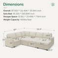 thumbnail image 2 of Marrber 111” U Shaped Beige Oversized Sectional Sleeper Sofa with Pull Out Bed and Storage for Living Room, Corduroy Tufted, 2 of 9