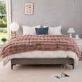 thumbnail image 3 of H&D Dusty Rose Faux Rabbit Fur Bubble Throw Blanket, 40" × 60", 3 of 7