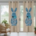 thumbnail image 5 of Outdoor Curtains for Patio Waterproof, Easter Outdoor Privacy Panels Grommet, Vintage Blue Cute Rabbit Brown Wooden Grain Blackout Outside Curtains for Porch/Cabana/Pergola/Gazebo 54"x84", 1 Panel, 5 of 8