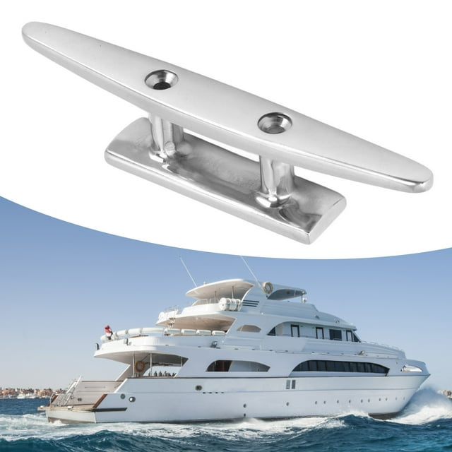 Cornamusa Para Barco, Cornamusa de Muelle de Acero inoxidable Ideal para decoración náutica de Cubierta Marina, Cornamusa de Muelle para Barco Con Parte Superior Plana Baja,