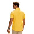 thumbnail image 5 of Causal Button Down Shirts for Men Short Sleeve Collared Cargo T Shirts Breathable Beach Vacation Cotton Linen Tees Multi-Pocket, M, 5 of 9