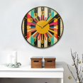 thumbnail image 2 of Yayeee Wall Clock Battery Operated 11.9" Silent Quartz Non-Ticking for Living Room Decor, Geometric Sun, 2 of 8