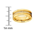 thumbnail image 4 of Metal Masters Mens Goldtone Tungsten Ring Wedding Band Cubic Zirconia Comfort-Fit 8mm, 4 of 7