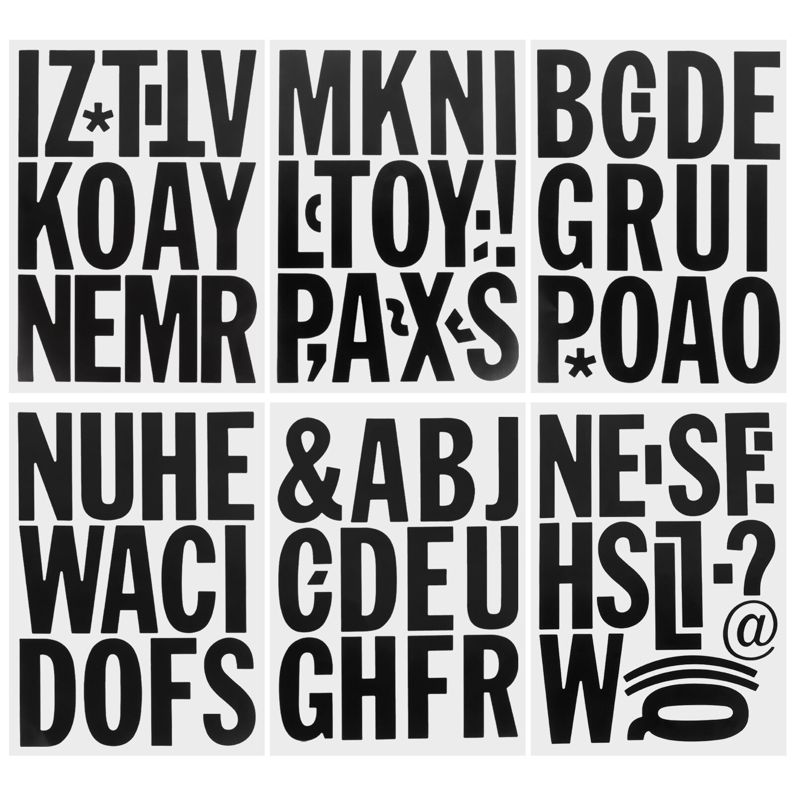 6 Sheets SelfAdhesive Vinyl Letters Decals Multipurpose Labels Stickers