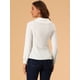 thumbnail image 5 of Blusa de cuello Peter Pan de manga larga con botones suizos para mujer blanco XS, 5 of 6