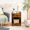 thumbnail image 4 of Gymax Set of 2 Nightstand with Drawer Cabinet End Side Table Raised Top Rustic Brown, 4 of 10