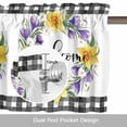 thumbnail image 6 of Watercolor Blossom Floral Valances for Windows,Kitchen Valance Rod Pocket Short Curtain, Welcome Quote Black Plaid Valance Curtain Window Valances for Bedroom Bathroom Living Room 42x18in, 6 of 9
