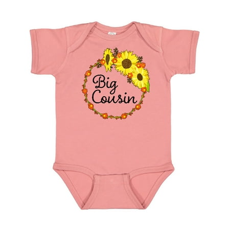 

Inktastic Big Cousin Sunflower Wreath Gift Baby Boy or Baby Girl Bodysuit