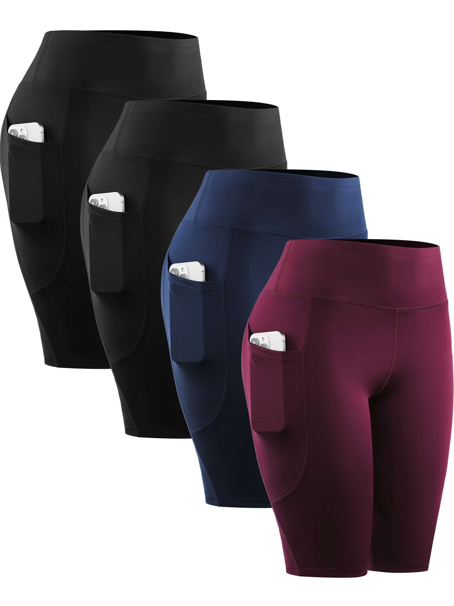 NELEUS Women's 4-Pack Workout Shorts, High Waist photo 1
