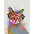 thumbnail image 2 of Fab Funky 26x32 White Modern Wood Framed Museum Art Print Titled - Rainbow Splash Cat 1, 2 of 4