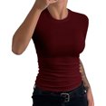 thumbnail image 4 of Summer Slim Fit Short Sleeve Women Crew Neck T Shirt, 4 of 4