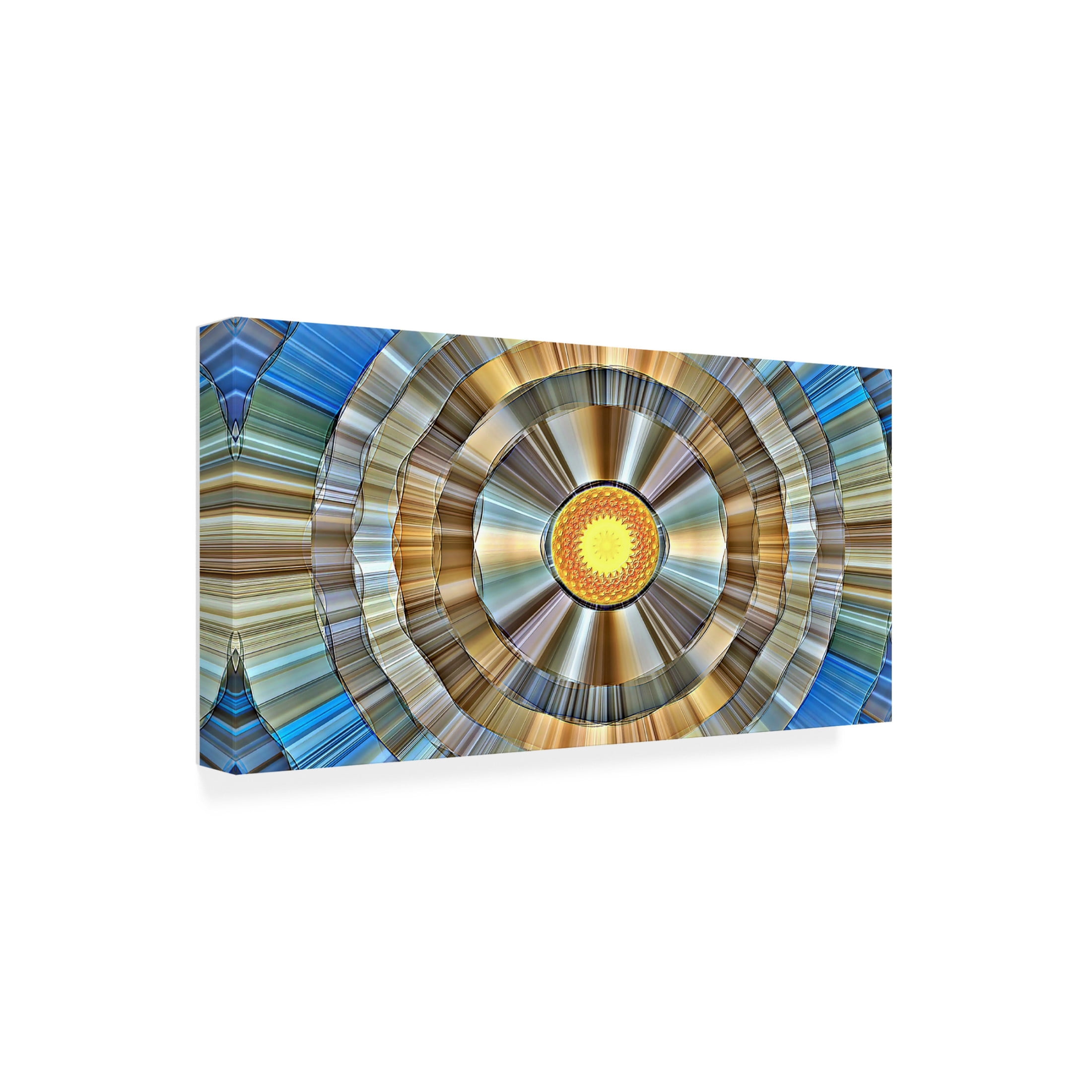 Canvas Wall Art - David Manlove 'Golden Radial Blend' Wall Art for Living Room, Bedroom, or Office Décor by Trademark Fine Art - 24 x 12 Inches