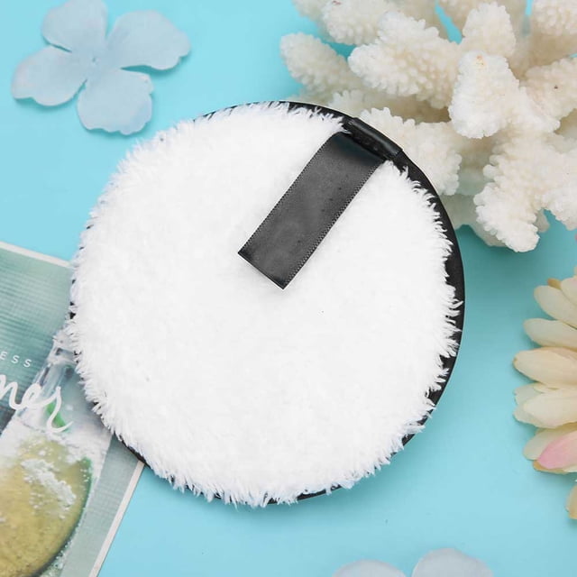 Borla cosmética, borla redonda portátil para quitar el maquillaje, borla para limpiar el rostro, máxima comodidad