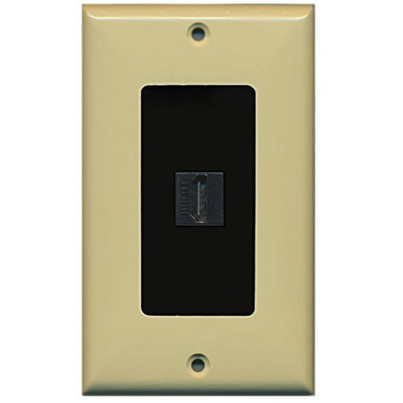 RiteAV HDMI 2.0 Keystone Decorative Wall Plate - Ivory/Black 1 Port