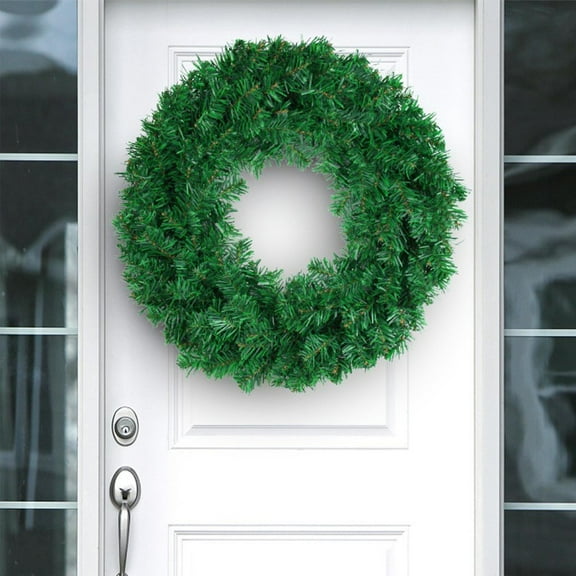 Honmine Green Christmas Wreath for Front Door, DIY Plain Wreaths for Xmas Wreath Decor, Wall Hanging Front Door Artificial Christmas Wreaths Making Supplies for Outdoor Indoor Decoration