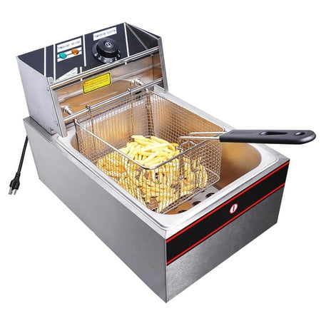 Yescom  6L 2500W Professional Commercial Electric Countertop Deep Fryer Basket French Fry Restaurant (Best Deep Fryer For Restaurant)