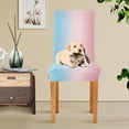 thumbnail image 4 of Yayeee 2 Pack Dining Chair Covers Stretch Parson Chairs Slipcovers Seat Protector, Light Pink Gradient, 4 of 6